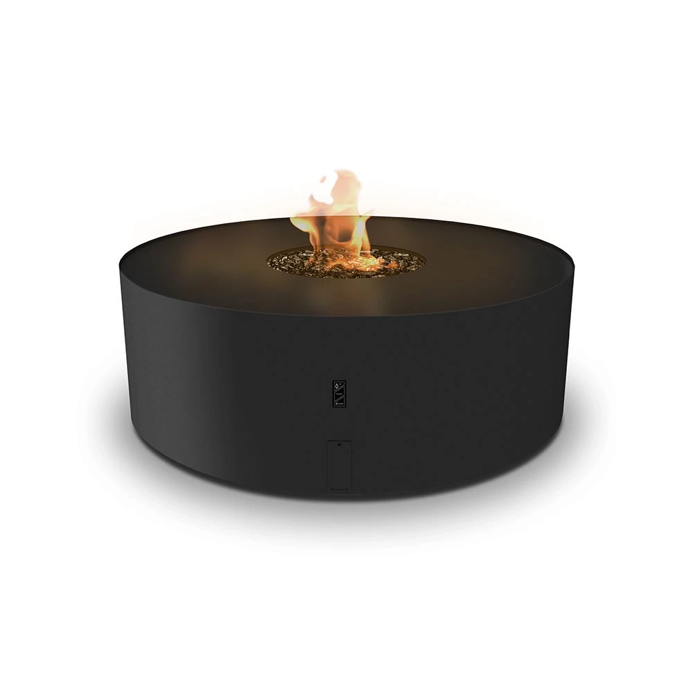 Galio Fire Pit Schwarz - automatisch | Planika Fires | Freistehender Gas Kamin für den Außenbereich | Schwarz