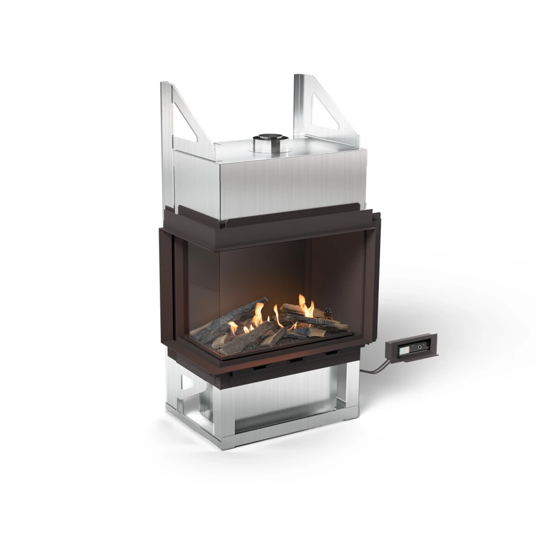 Planika Sono Left Corner Bioethanol-Kamin – Glasumschlossen, 9,5 kW, BEV-Brenner, Schwarze Ausführung