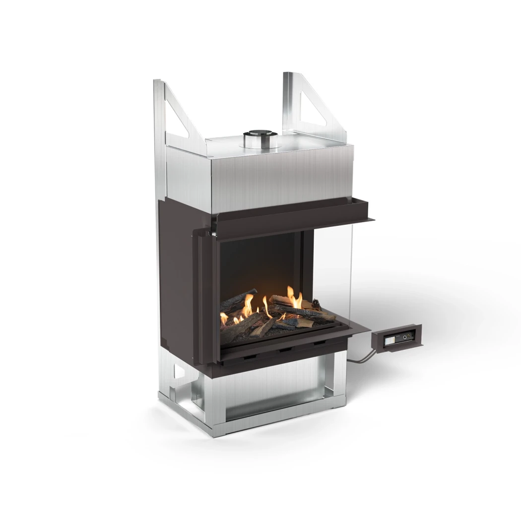 Planika Sono Right Corner Bioethanol Kamin – Glasumschlossen, 9,5kW, BEV Brenner, Schwarzes Finish