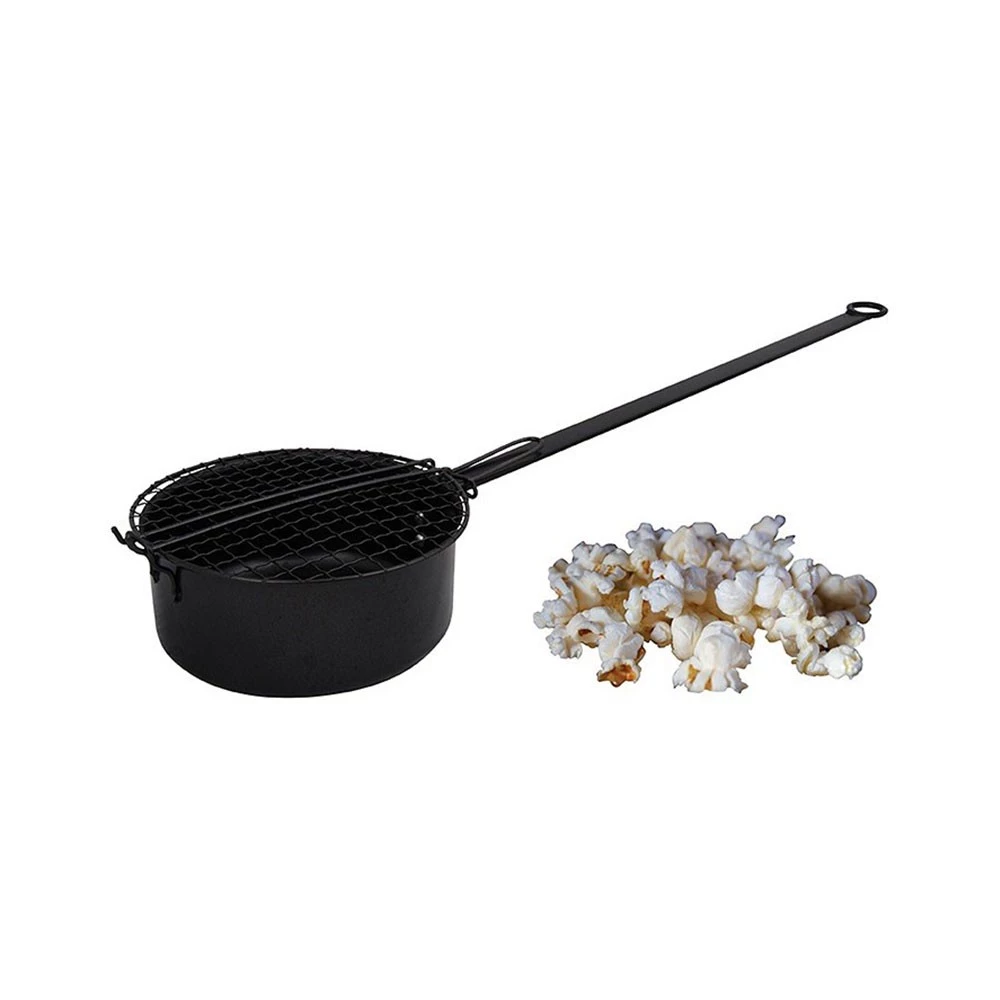Popcorntopf fürs Lagerfeuer | | Zubehör zum Kochen im Freien | Schwarz