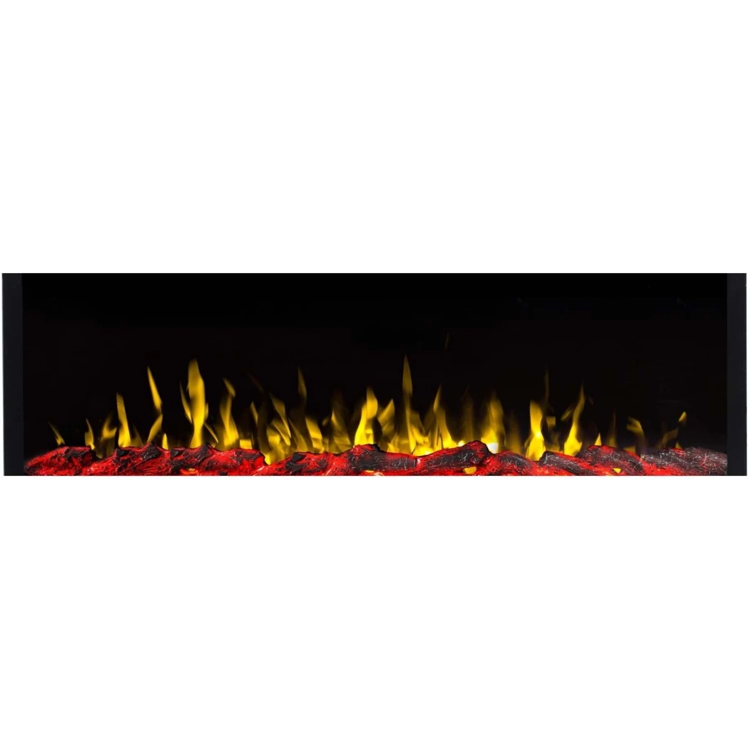 Aflamo Pride Slim 127 cm Elektrischer Kamin – Wandmontiert oder Eingebaut, LED-Flamme, 3 Farben