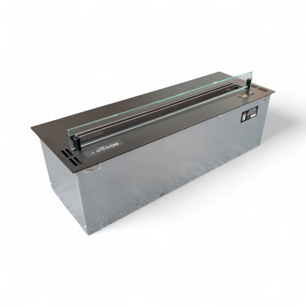 Planika BEV Brenner 700 - Automatischer Bioethanol-Brenner mit zwei Flammenstufen - Schwarz - 700x245 mm