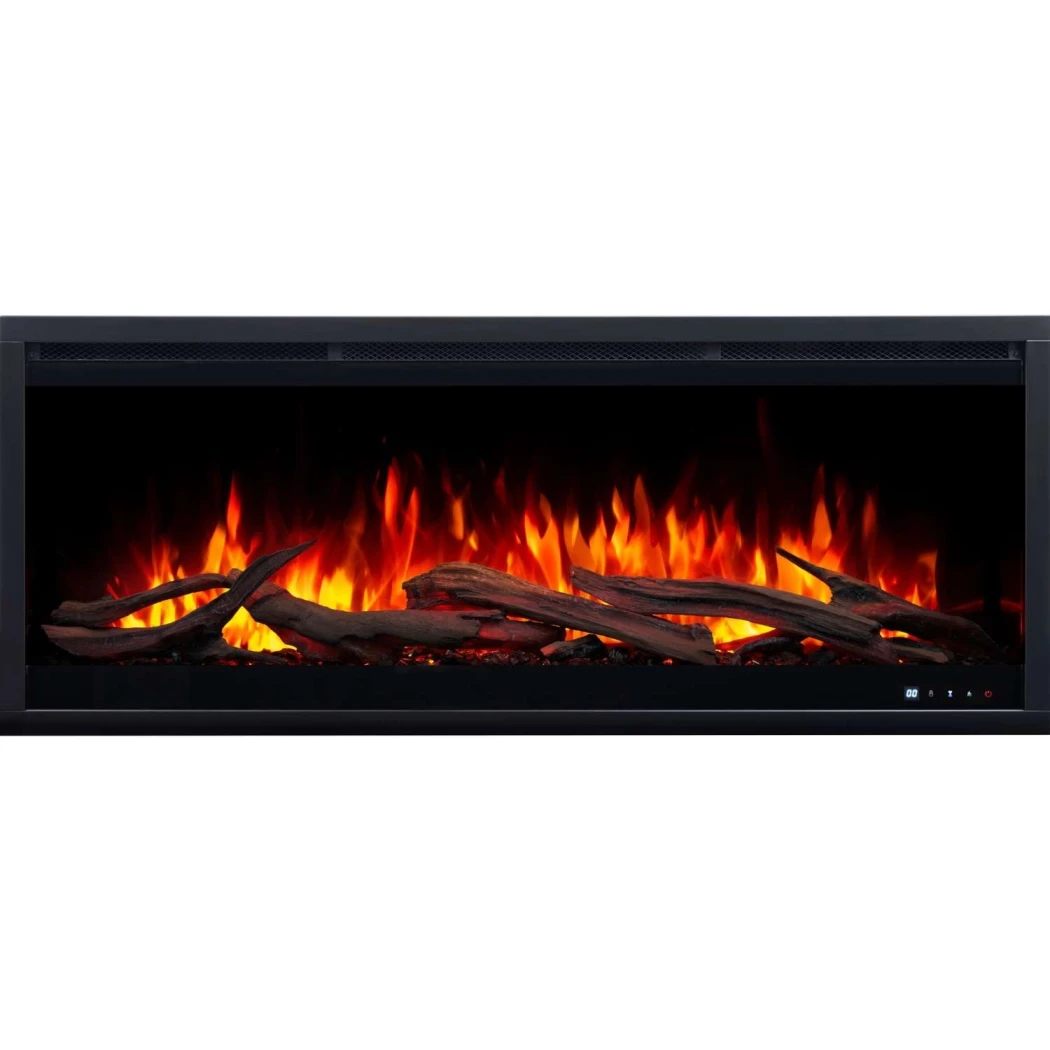 Aflamo Royal 3D 120 cm Elektrischer Kamin | | Elektro Kamineinsatz Frontöffnung , Elektro Wandkamin | Schwarz