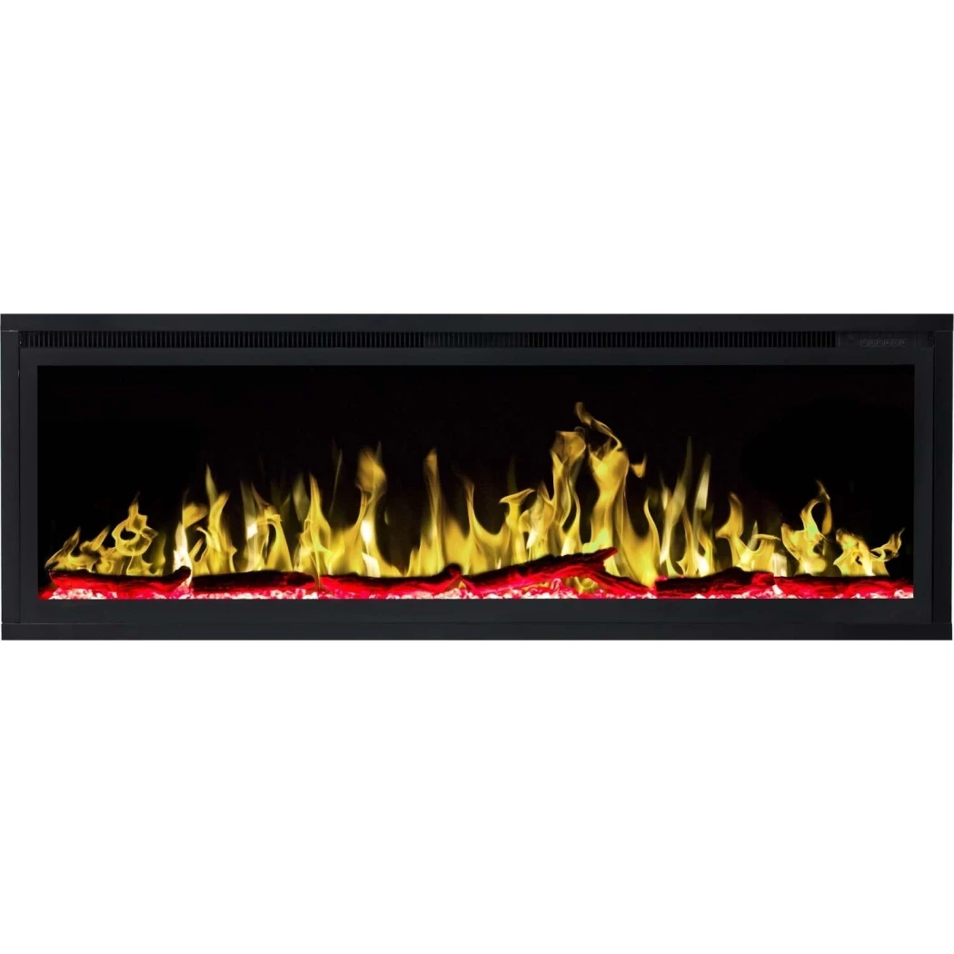 Royal Elektrischer Kamin 50" - Wandmontierter Kamin | | Elektro Kamineinsatz Frontöffnung , Elektro Wandkamin | Schwarz