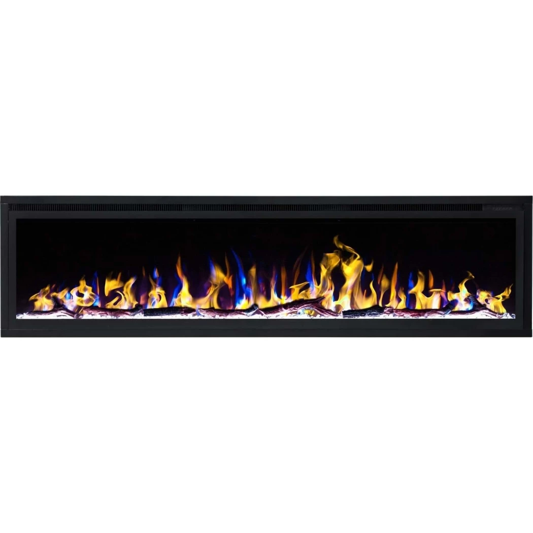 Royal Elektrischer Kamin 65" - 165 cm Wandkamin | | Elektro Kamineinsatz Frontöffnung , Elektro Wandkamin | Schwarz