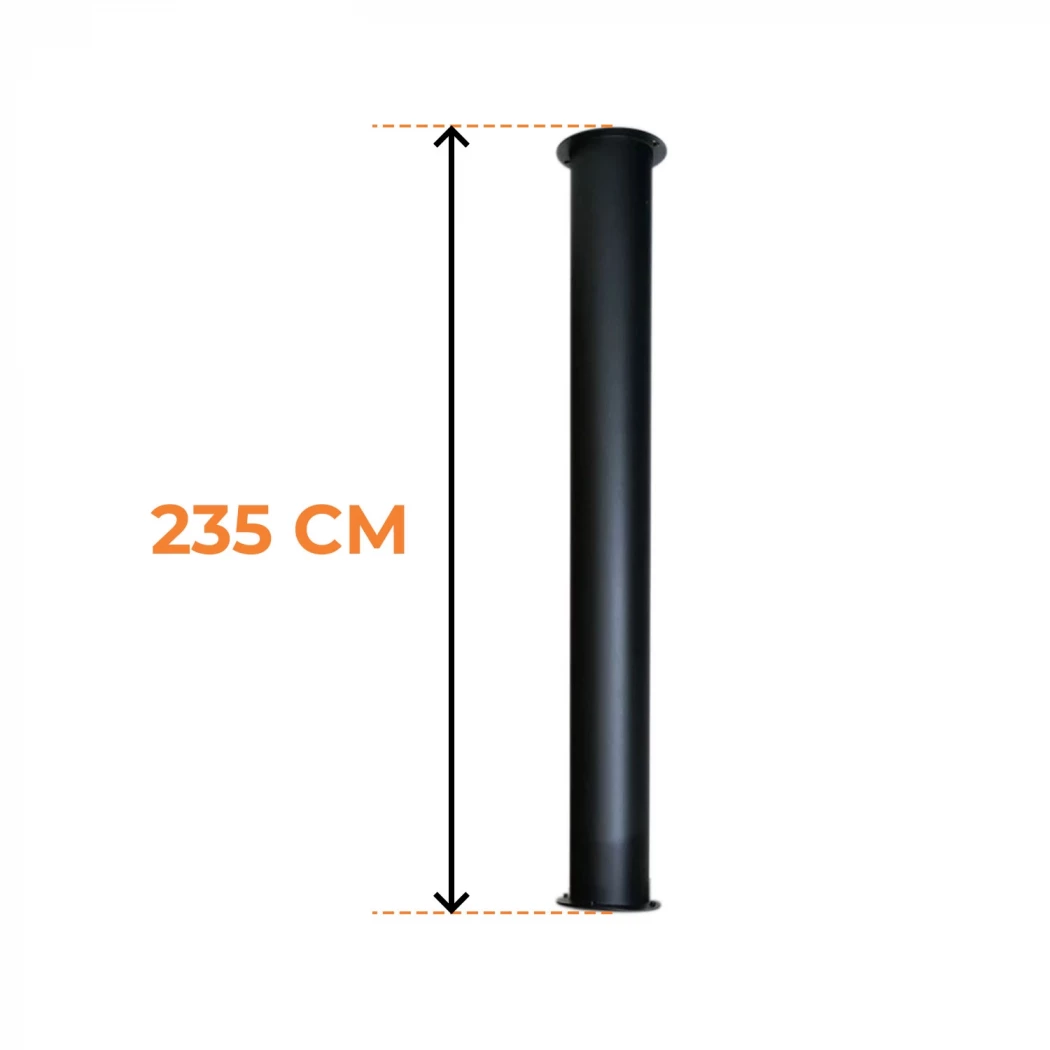 Toronto Rohr 195 cm – Gesamtlänge 235 cm | Bioethanol-kamin-shop.de