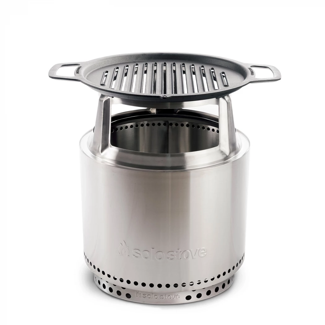 Bonfire Grillplatte + HUB | Solo Stove | Zubehör zum Kochen über dem Feuer | Rostfreier Stahl , Schwarz