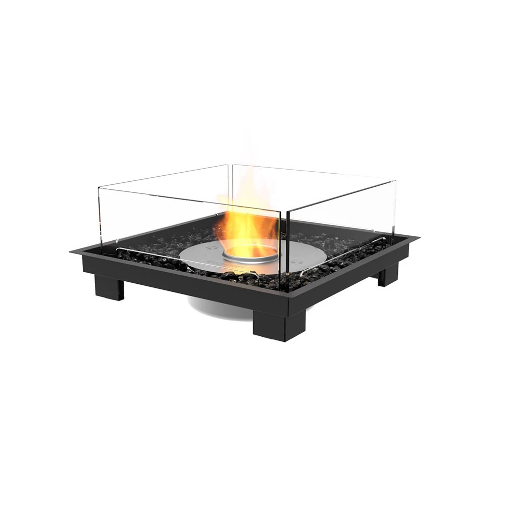 Square 22 Einbau-Kit | EcoSmart Fire | Ethanol Kamin Starter-Set | Stahl , Schwarz