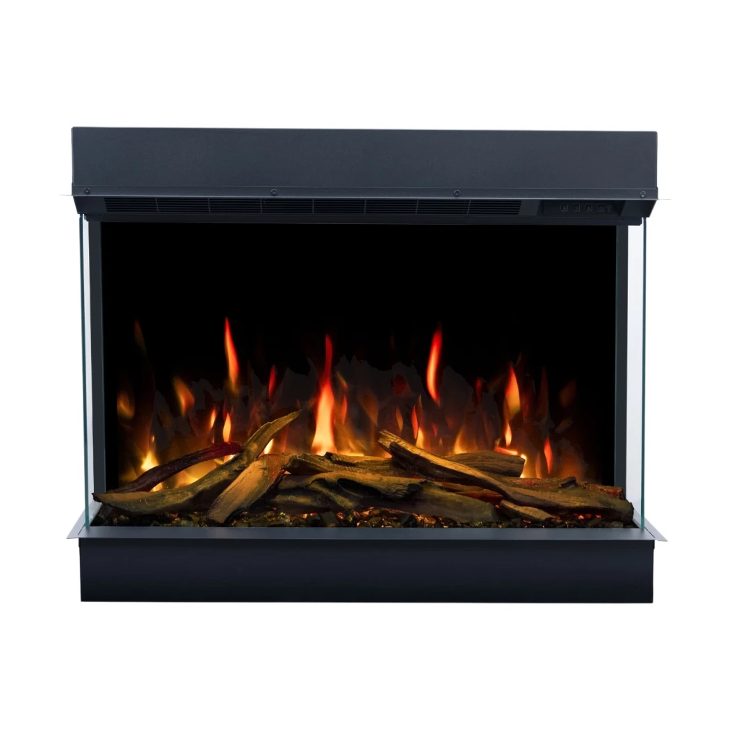 Aflamo Superb 3D 103,2 cm Elektrischer Kamin | | Elektro Wandkamin , 3-seitiger Elektro Einbaukamin | Schwarz