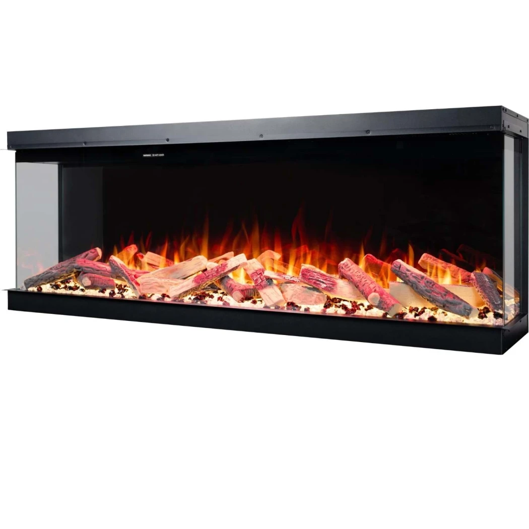 Aflamo Superb 50 Elektrischer Kamin | | 3-seitiger Elektro Einbaukamin | Schwarz