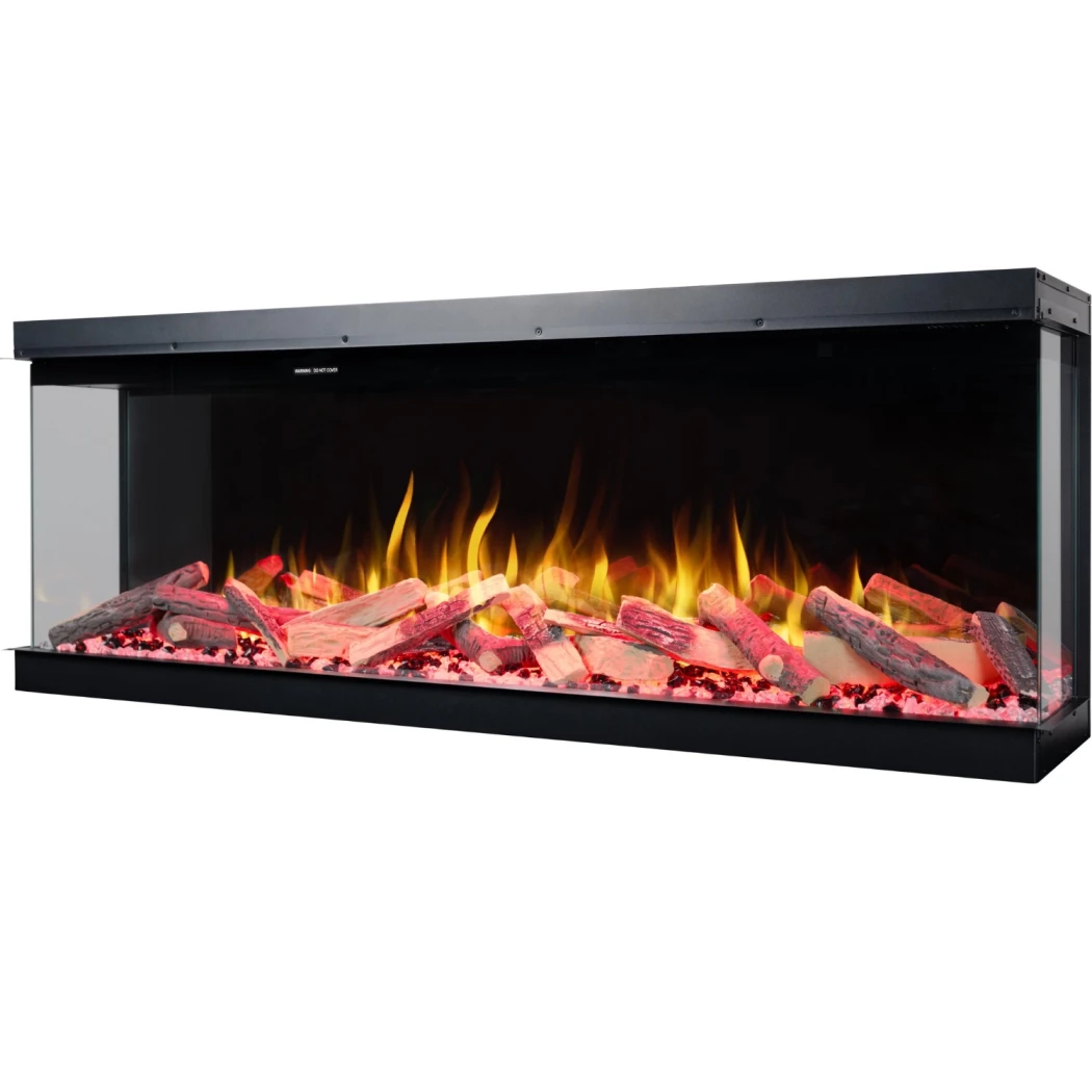 Aflamo Superb 60 Elektrischer Kamin | | 3-seitiger Elektro Einbaukamin | Schwarz