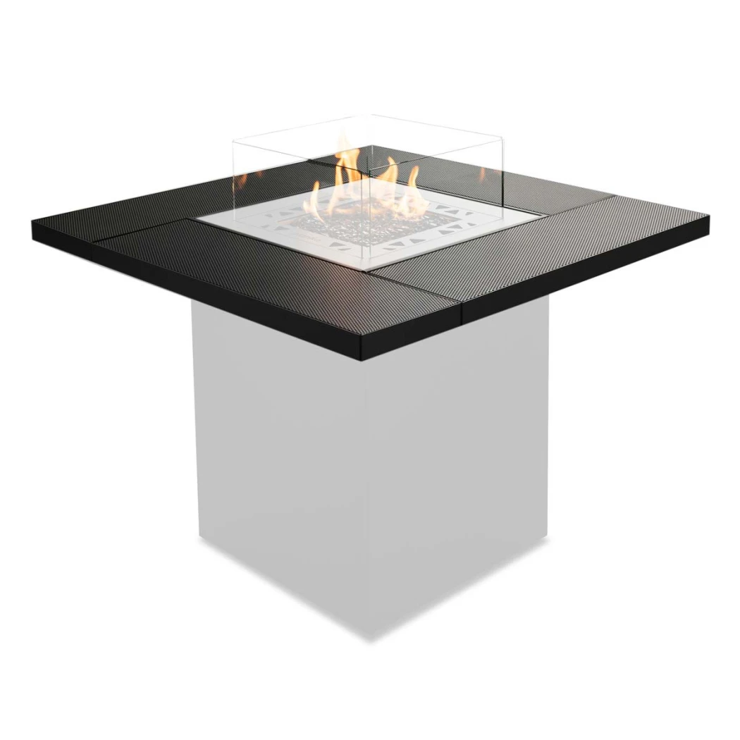 Tischplatte für Square Gaskamin | Planika Fires | Zubehör für Outdoor Gaskamine | Schwarz