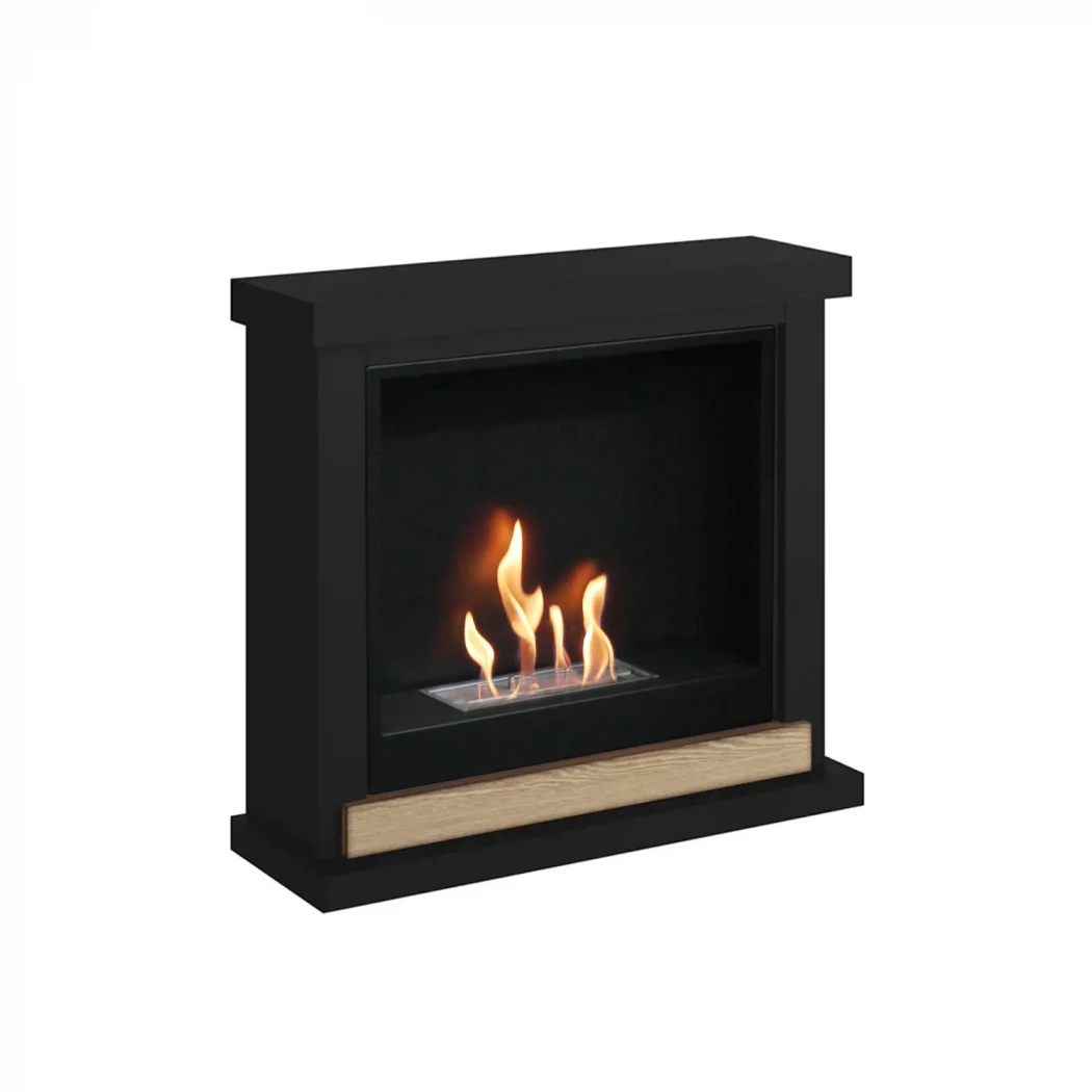 TAGU Hagen Bioethanol-Kamin – Schwarze freistehende Kaminumrandung, 3 kW Heizleistung
