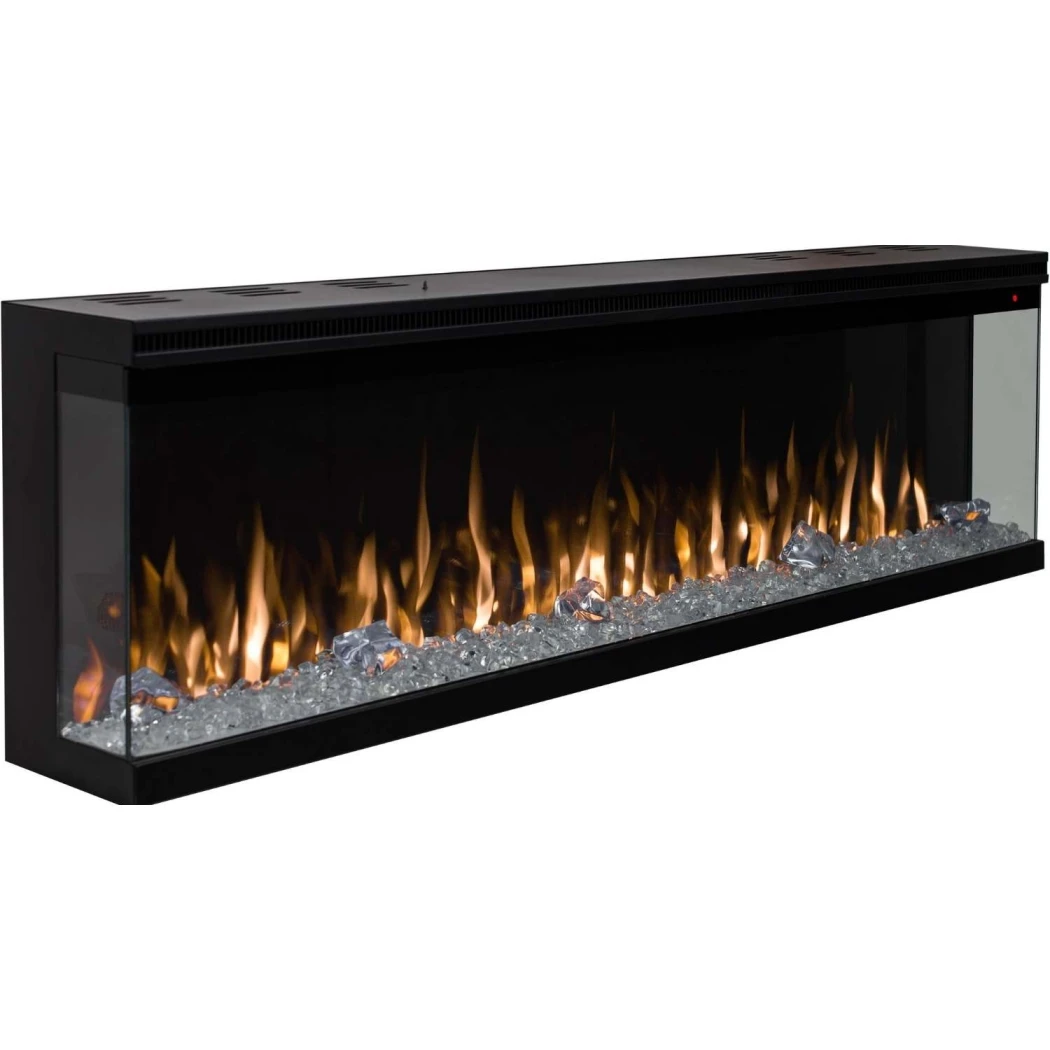 Aflamo Unique 254 cm Elektrischer Kamin | | Elektro Wandkamin , 3-seitiger Elektro Einbaukamin | Schwarz