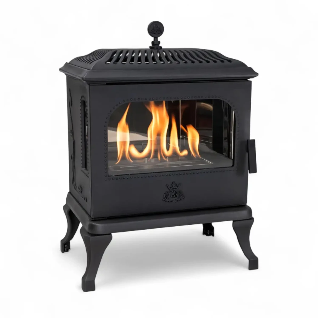 Victoria 85 freistehender Bioethanol-Kamin aus Gusseisen - Westbo of Sweden - Bis zu 6 Stunden Brenndauer pro Nachfüllung und 2,3 kW Heizleistung.
