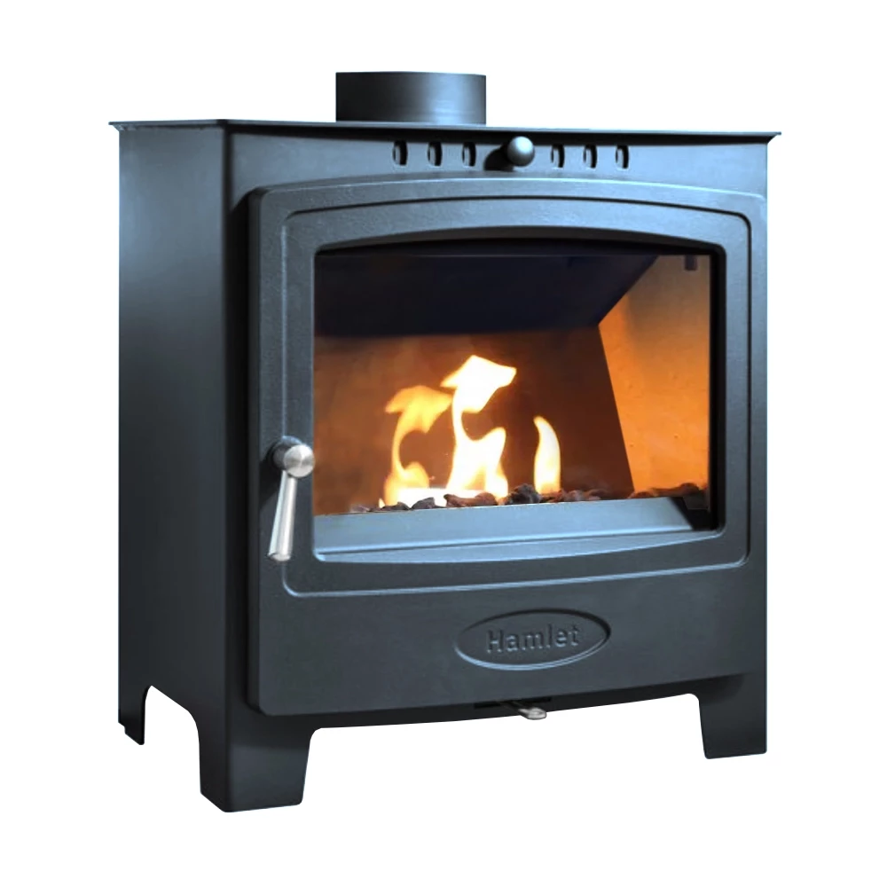 Hamlet Solution 5 Widescreen Atlantic Blau | Arada | Freistehender Ethanol Kamin | Schwarz