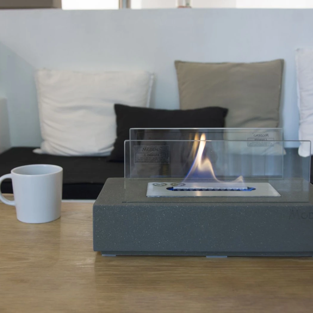 Kira Bioethanol Tischkamin | Elementi Fires | Bioethanol Tischkamin , Freistehender Ethanol Kamin | Grau