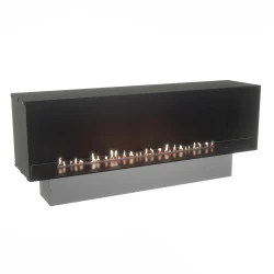 Foco One 1800 - 180 cm Breit einseitiger Einbaukamin mit gehärtetem Glas