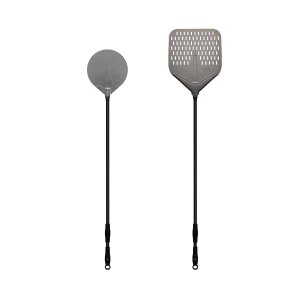 Pizza Peel Set - Medium - Rostfreier Stahl, Schwarz