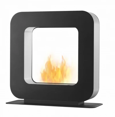 Schwarzer Safretti Curva ST | Bioethanol-Kamin-Shop.de Quadratischer Ethanol Standkamin - Schwarz