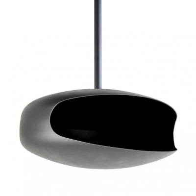 Schwarzer UFO-60 handgefertigter Bioethanol Deckenkamin 