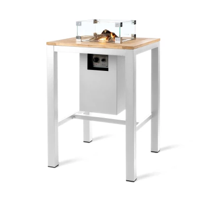 Quadratischer Stehtisch aus Aluminium - weiß