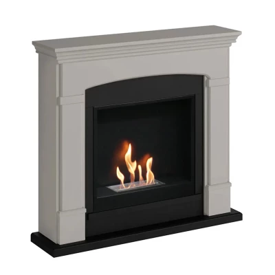 Hals Beige Bioethanol Kamin in minimalistischem und modernem Design