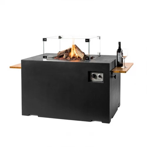 Rechteckiger Beistelltisch für einen Gaskamin für Outdoors