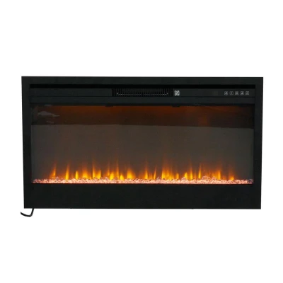 Schwarzer Elektro-Kamin zur Wandmontage oder Installation 80 cm elektrischer Wandkamin