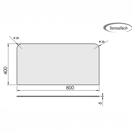 Quadratische Bodenplatte aus Glas – 40 x 80 cm