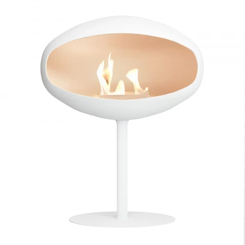 Cocoon Fires Pedestal freistehender Biokamin in Weiß