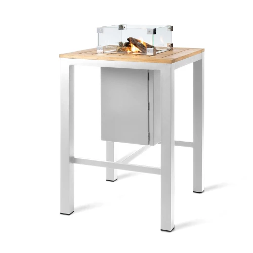 Quadratischer Stehtisch aus Aluminium - weiß