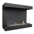 Dakota - Schwarzer dreiseitiger Bioethanol-Kamin 90 cm 