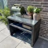 Grilltisch aus schwarzen Brettern 137 cm