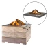 Quadratischer Kamin aus Teakholz