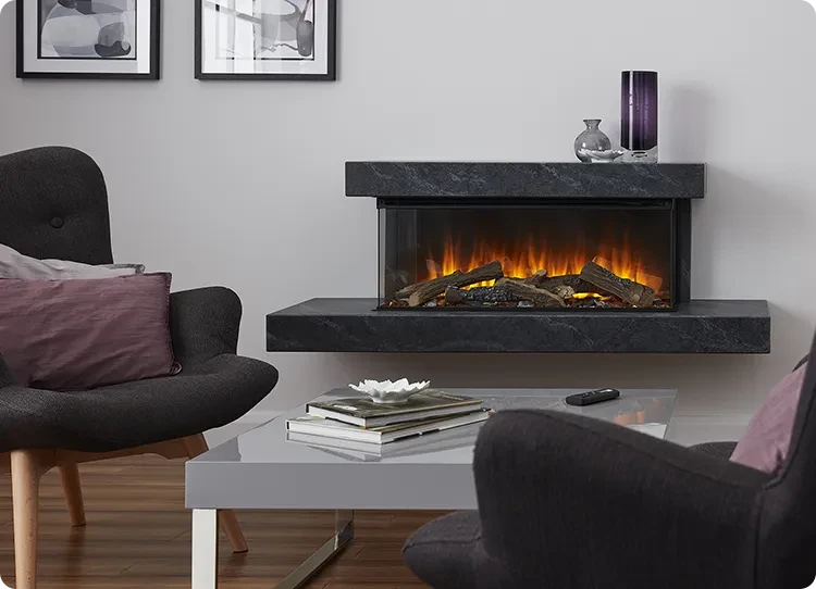 Elektrischer Kamin von British Fires zur Wandmontage